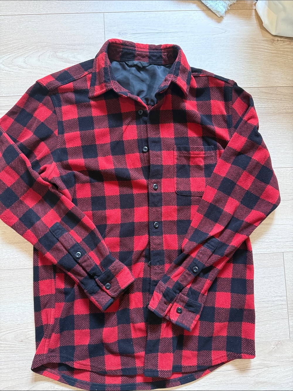 Womens Uniqlo flannel fleece button shirt size M